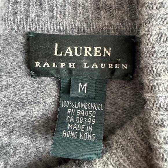 Ralph Lauren Vintage Lambswool Turtleneck Sweater Gray Medium Sledding Graphic - Picture 2 of 6